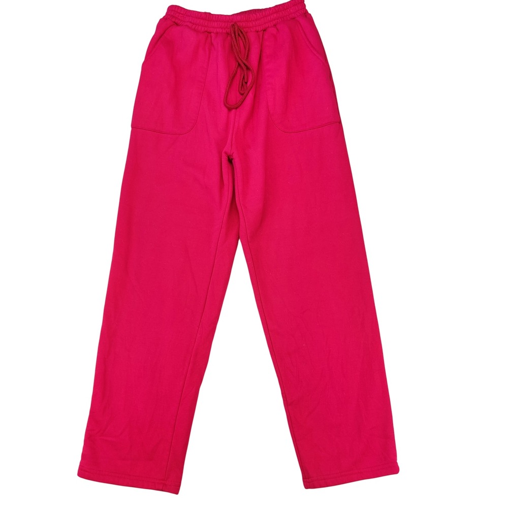 SHEIN Sweatpants Womens Size 6 Pink Joggers Fleece Lined Drawstring Pockets